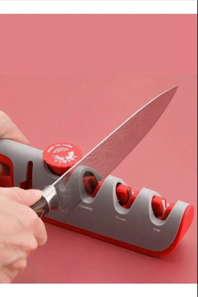 Generic مبراة سكاكين احترافية بأربع مراحل لشحذ السكاكين والمقصات - فضي