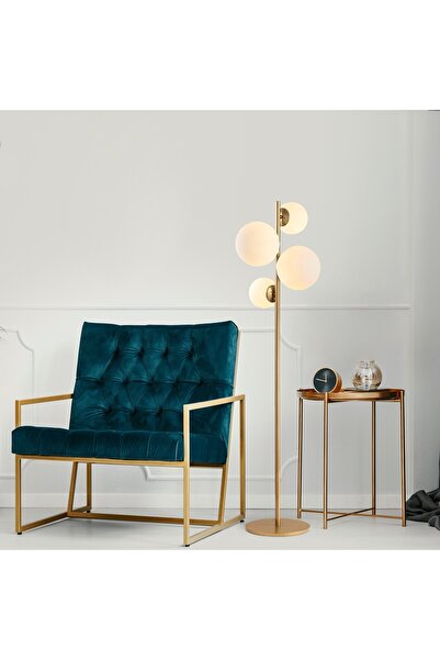 Lamp Han Gold 4 Camlı Tek Ayaklı Zemin Lambası Lambader