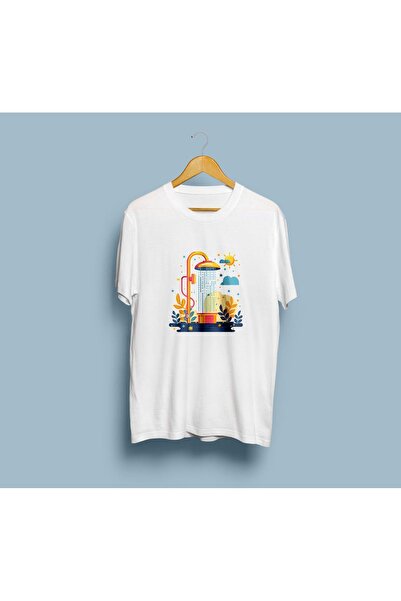 eioswear Μπλουζάκι Unisex oversized με κεφαλή ντους και σχέδιο ήλιου