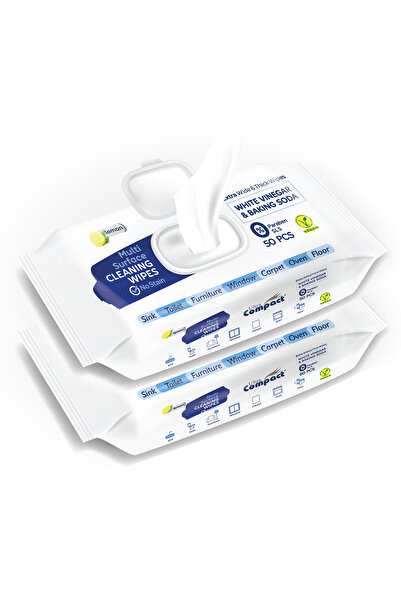 Ultra Compact Servetele Umede Multi-Suprafete cu Otet si Bicarbonat, 2 Pachete, 22x22cm 100 buc