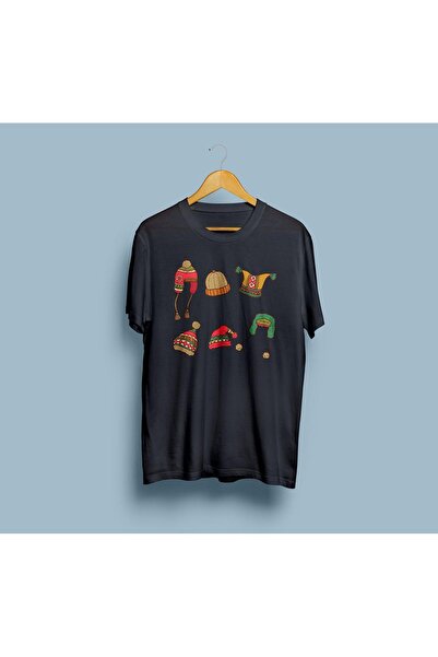 Generic Brand Oversize Winter Themed Hats Design Unisex T-Shirt