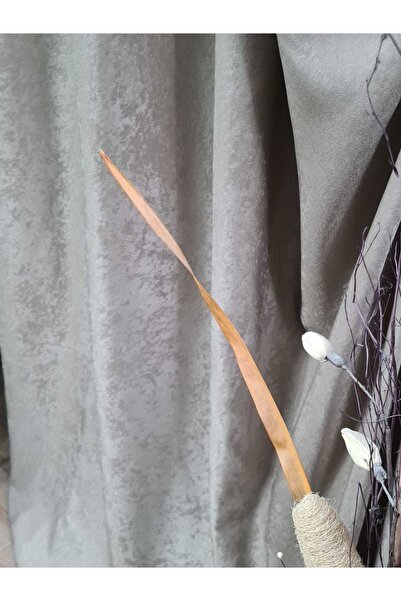 Mastel Set of 2 curtains, sand beige color, velvet pattern, plain