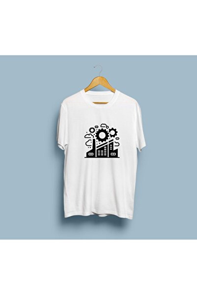 Bahriyeli Collection oversized Μπλουζάκι unisex με σχέδιο εργοστασίου/βαριάς βιομηχανίας