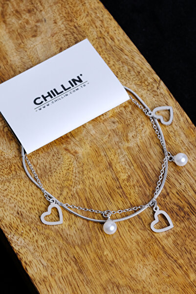 Chillin' سوار نسائي من الفولاذ عالي الجودة مقاوم للتشوه، مكون من قطعتين على ش...