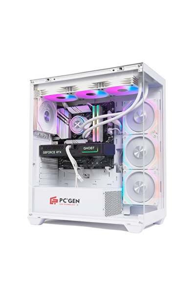 PC'GEN Gaming PC, Core i7-14700f, Nvidia Rtx 5060 Ti 8GB, 32GB Ddr5 Ram, 1TB NVMe SSD, White