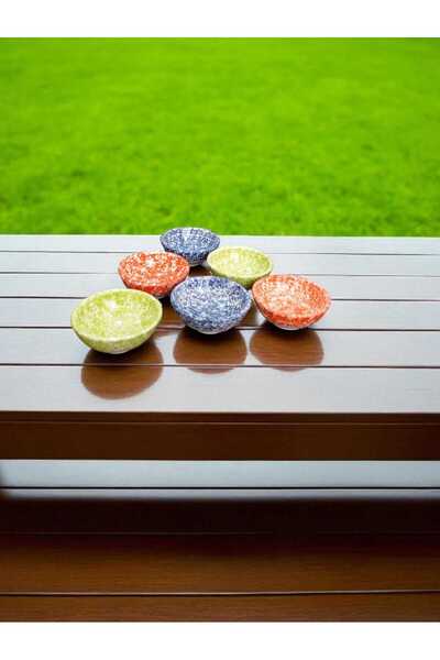 Home Ceramic 6-Piece Mixed Color Snack Bowl/Sauce Bowl/Jam Bowl