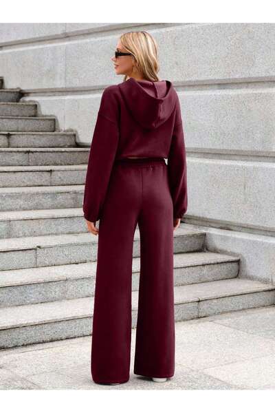Mood Lab Kadın Bordo Palazzo Eşofman Takım