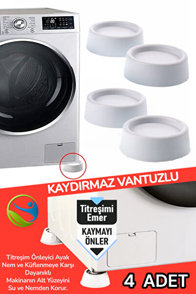 By mag Çamaşır Makinası ve Kurutmalık Titreşim Önleyici Beyaz 4 Adet