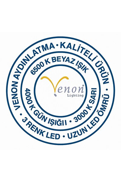 VENON Ledli Avize Sarkıt Ledli Tekli VENÜS LEDLİ SİYAH (ÜÇ RENK YANAR) LED AVİZE