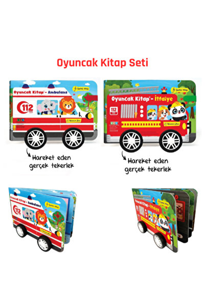Enine Boyuna Eğitim Oyuncak Kitap Seti (2 Kitap – Ambulans & İtfaiye) (Gerçek...