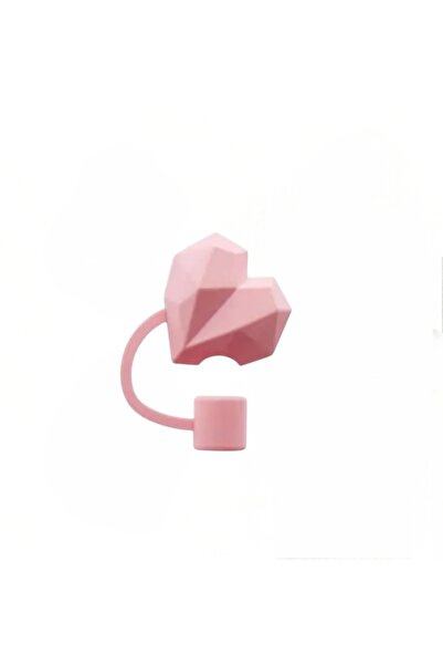 Qans Bilisim Pudra 3D Kalp Termos Pipet Tıpası, Aksesuarı