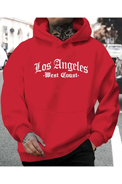 caddekombin Losangeles Baskılı Kapüşonlu Dukserica