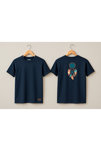 HUBERYWEAR تي شيرت نسائي مريح بقصة ماندالا دريم كاتشر مطبوع -