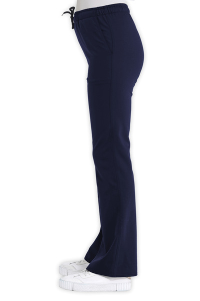 LAME Uniform İspanyol Paça Lacivert Likralı Hemşire ve Doktor Forması Scrubs Pantolon