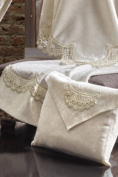 NAKIŞHAN Nisa Seccade Seti-Krem 4 Parça