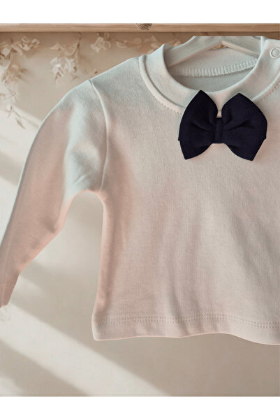 Elci Baby Erkek Bebek Takım %100 Pamuklu 3’lü Set – Ceket, Pantolon ve Papyonlu Badi