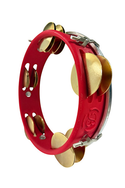 bademüzik Arap Fasıl Tefi Profesyonel Carbon Kırmızı Renk Kasnak, Beyaz Film Zilli Tef