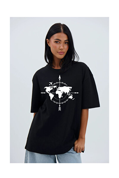 Tubinyoo تي شيرت كبير الحجم مطبوع للجنسين من وندر