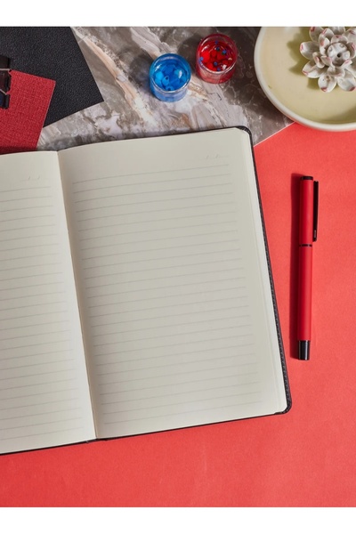 Copyder Fabric Hard Cover Undated Notebook Elastic Pen Holder Ivory Inner Page 13X21 cm