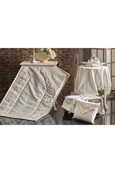 NAKIŞHAN Nisa Seccade Seti-Krem 4 Parça