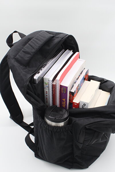 Rosso Collina Rucsac de călătorie unisex din țesătură șifonată, impermeabilă, de dimensiuni mari, cu mai multe compartimente, geantă de mână pentru liceu