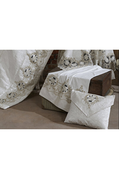 NAKIŞHAN Gizem Prayer Rug Set-Cream 4 Pieces