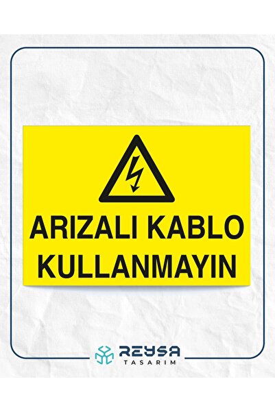 Reysa Tasarım لا تستخدم ملصق الكابل الخاطئ مقاس 20 × 28 سم
