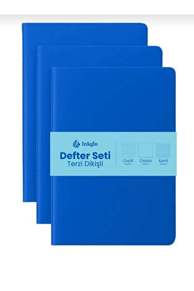 Copyder Plika Flexible Cover 80 Gr. Ivory Inner Paper - 3 Pieces of 40 Sheets 80 Pages with Sports Stitching