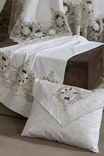 NAKIŞHAN Gizem Prayer Rug Set-Cream 4 Pieces