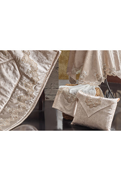 NAKIŞHAN Sapphire Prayer Rug Set-Cappuccino 4 Pieces