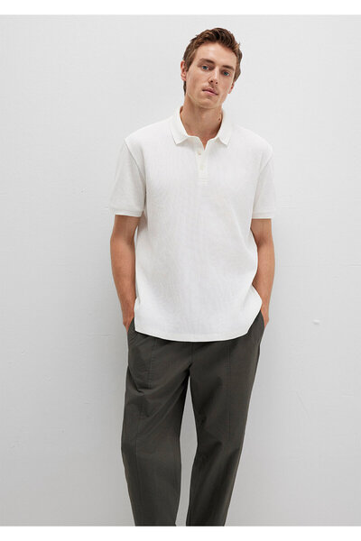 Mavi Λευκό μπλουζάκι Polo με υφή Regular Fit / Normal Cut 0612824-70057