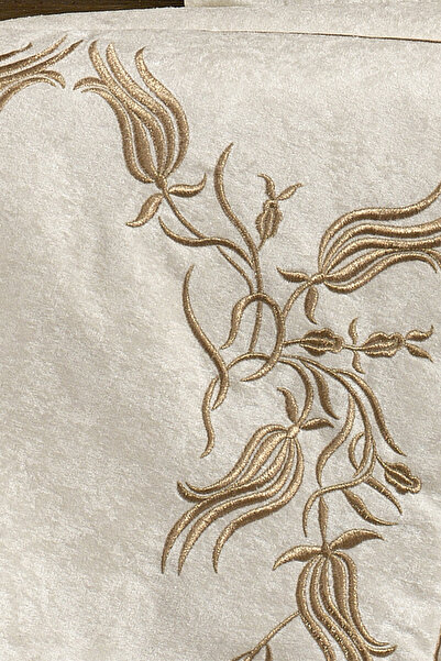 NAKIŞHAN Lale Seccade Seti-Kreme/Gold 4 Parça