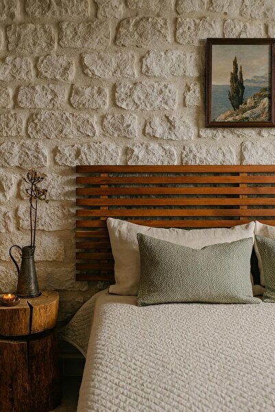 pinoxi 90cm 2 Adet Raflı Masif Ahşap Yatak Başlığı Ceviz Renk 90cm X 60cm Masif Ceviz Renk- 2 Adet Raflı