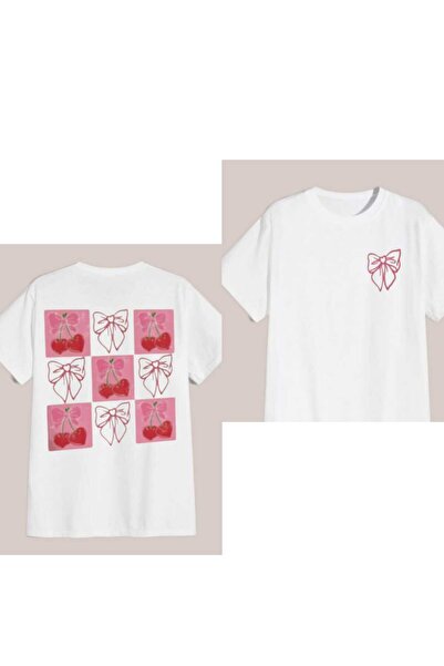 Elvino Tricou de vară pentru femei oversize cu imprimeu cireș