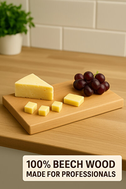 Özbay Natural Wood Beech Wood Cutting Board (25 X 15)