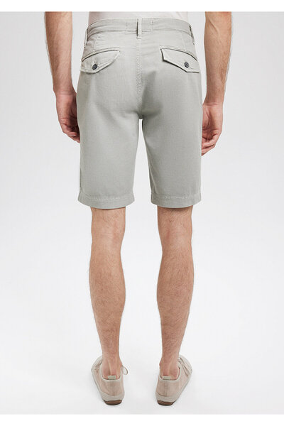 Mavi Keten Karışımlı Gri Chino Şort 0436187706