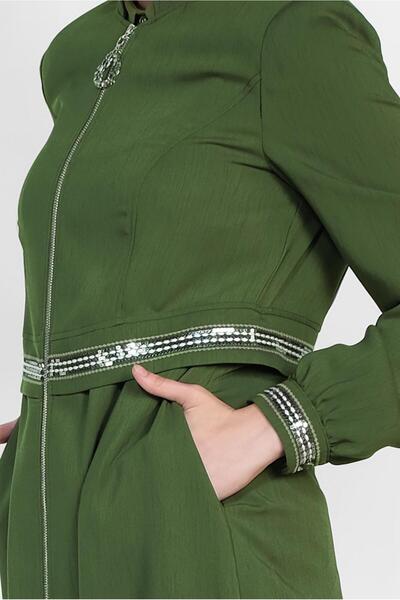 Alvina 1474 Model Zippered Top Coat