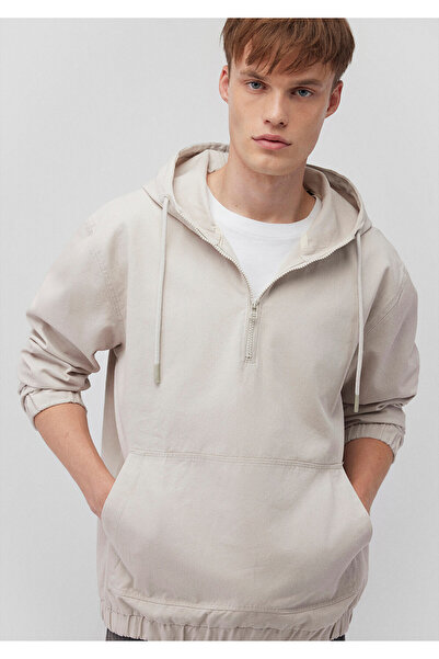 Mavi Kapüşonlu Bej Sweatshirt 0210709-70134