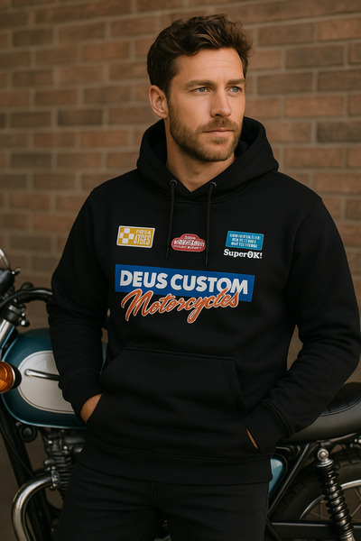 Rich Унісекс біла толстовка з капюшоном, принтом, 100% бавовна, кишені