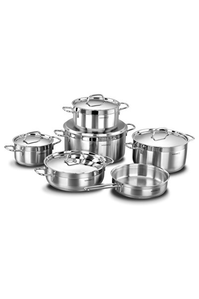 Generic Korkmaz Alpha Stainless Steel Cookware Set, 11 Pieces / A1641 Original