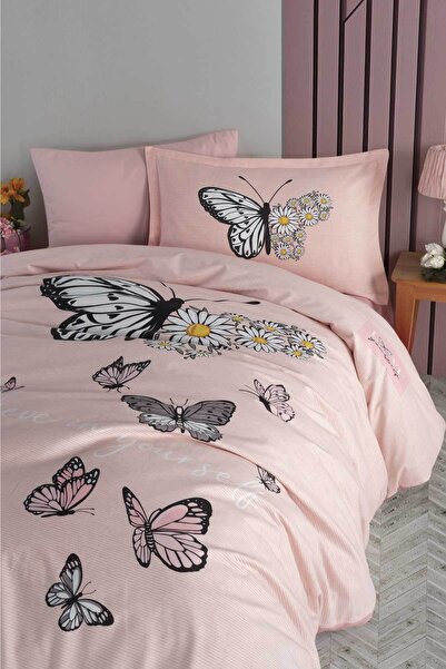Clasy Ranforce Duvet Cover Set Single Daisy Love V2 Salmon
