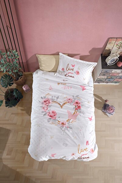 Clasy Ranforce 100% Cotton Single Duvet Cover Set Dream