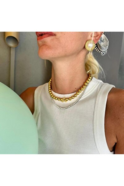 SUP OTHERS ALTIN KAPLAMA PİSA B HARF KOLYE