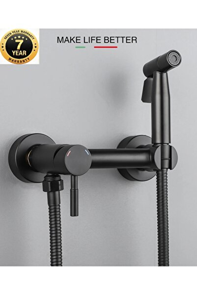 OEM Bathroom Toilet Bidet Pressurized Sprayer Bidet Faucet with Double Water Inlet Black Imported 7 Years Warranty