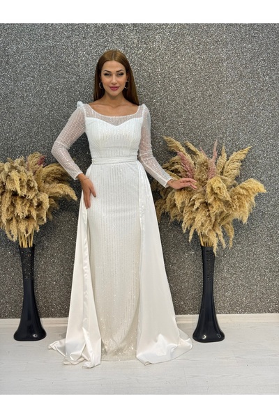 E&A Eren Abiye UZUN KOLLU PELERİNLİ BALIK ABİYE