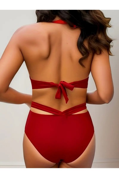 EZRA Set de bikini cu talie înaltă cu bretele încrucișate