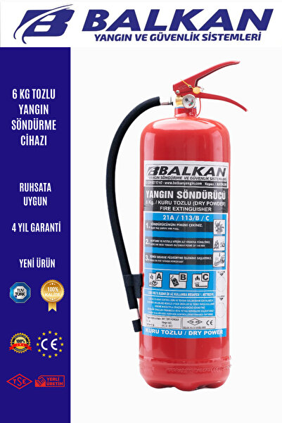 ELİT YANGIN VE GÜVENLİK SİSTEMLERİ Tozlu 6kg Ruhsata Uygun Yangın Söndürme Tü...