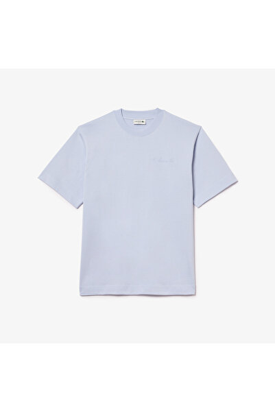 Lacoste تي شيرت فضفاض من القطن الثقيل مطرز - TH7537-00-J2G