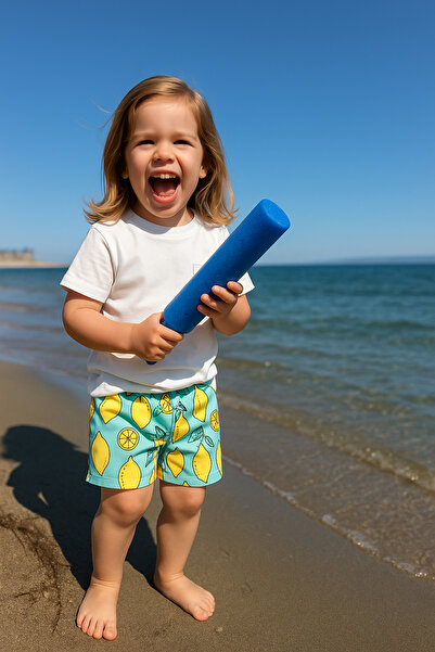 rg kidsstore Kız / Erkek Çocuk Deniz Şortu - Tişört 2'li Takım_RG1598