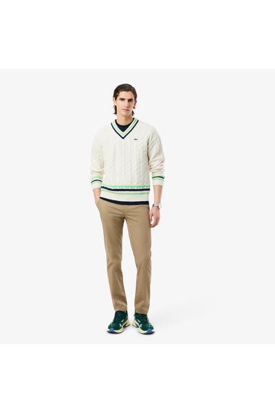 Lacoste بنطال تشينو قطني مطاطي بقصّة Slim Fit - HH3463-00-CB8